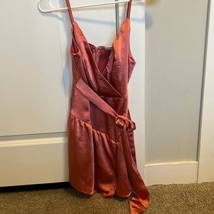 Rose satin romper